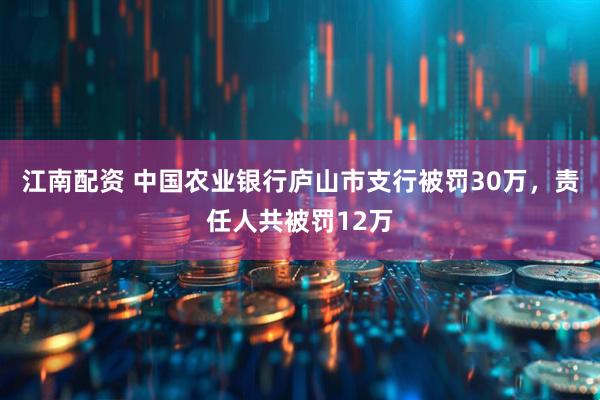 江南配资 中国农业银行庐山市支行被罚30万，责任人共被罚12万